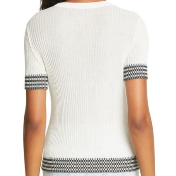 Rag & Bone Artic Check Short Sleeve T-Shirt Top - Picture 6 of 7